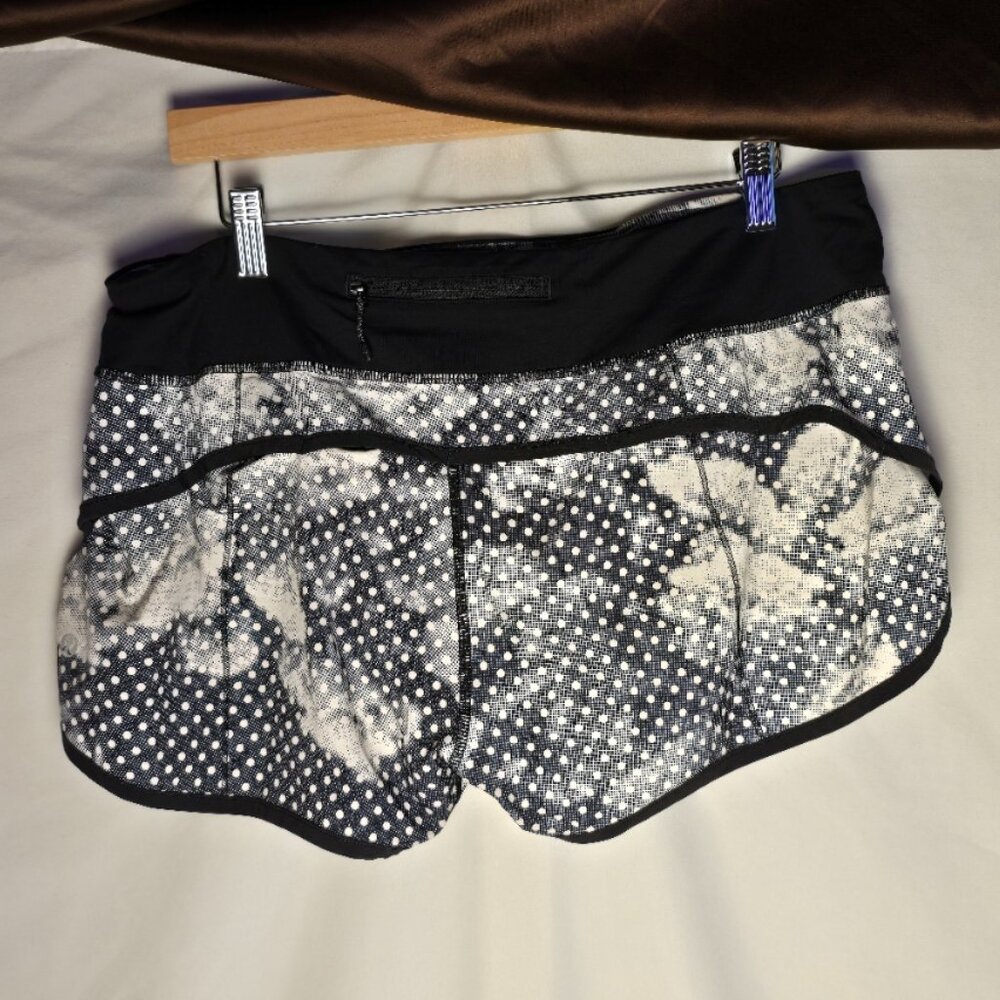 Lululemon Run Speed Short Dottie Dream Rose Neutral Blush Black Size 10